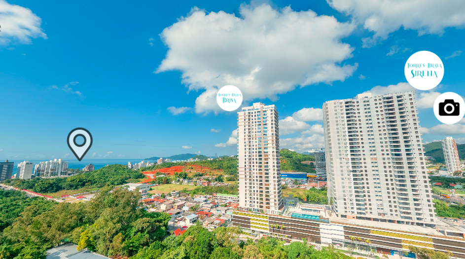 Vista aérea do Torres da Brava, Praia Brava, Itajaí